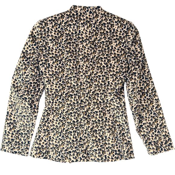Like New! Rebecca Taylor Leopard Print Velveteen Jacket in Caramel Combo Size 2 - Picture 11 of 15